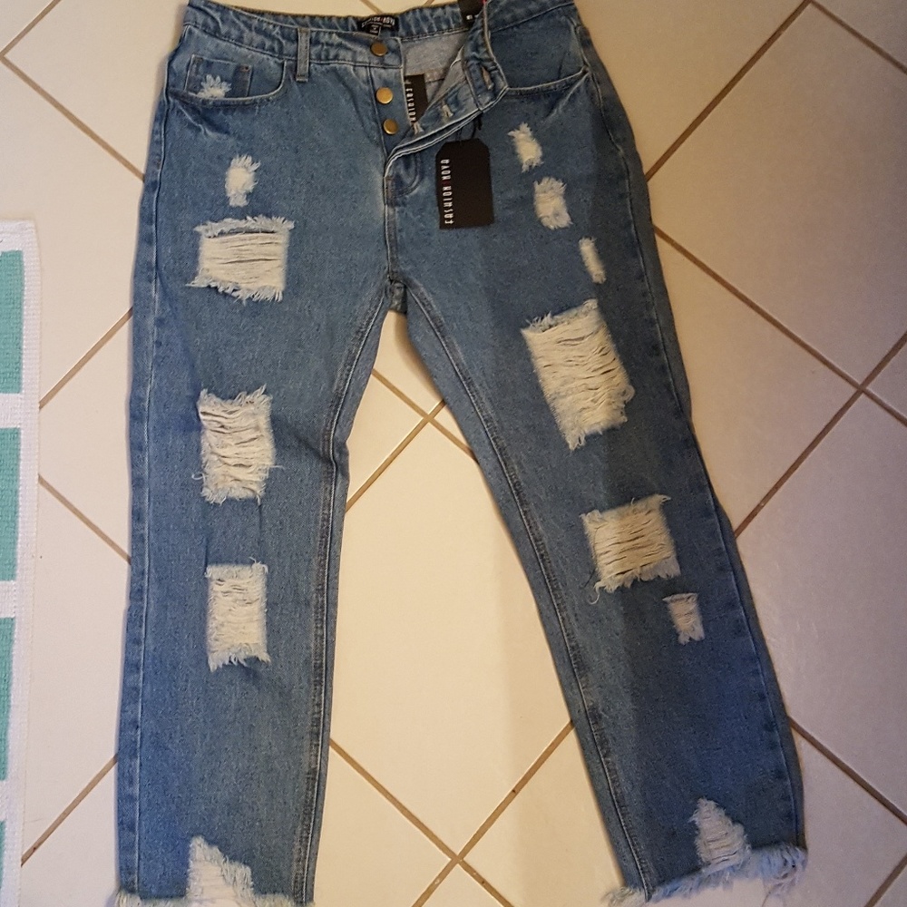 Distressed jeans